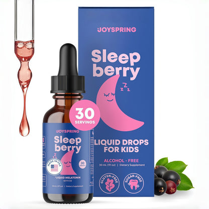SleepBerry Liquid Melatonin for Kids - Natural Sleep Aid with Elderberry and Vitamin D