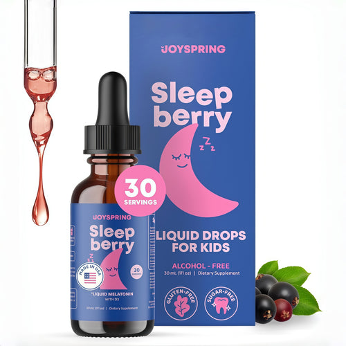 SleepBerry Liquid Melatonin for Kids - Natural Sleep Aid with Elderberry and Vitamin D