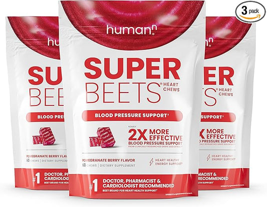 Humann Superbeets Heart Health Chewable Tablets - Pomegranate Berry Flavor, 60 Tablets