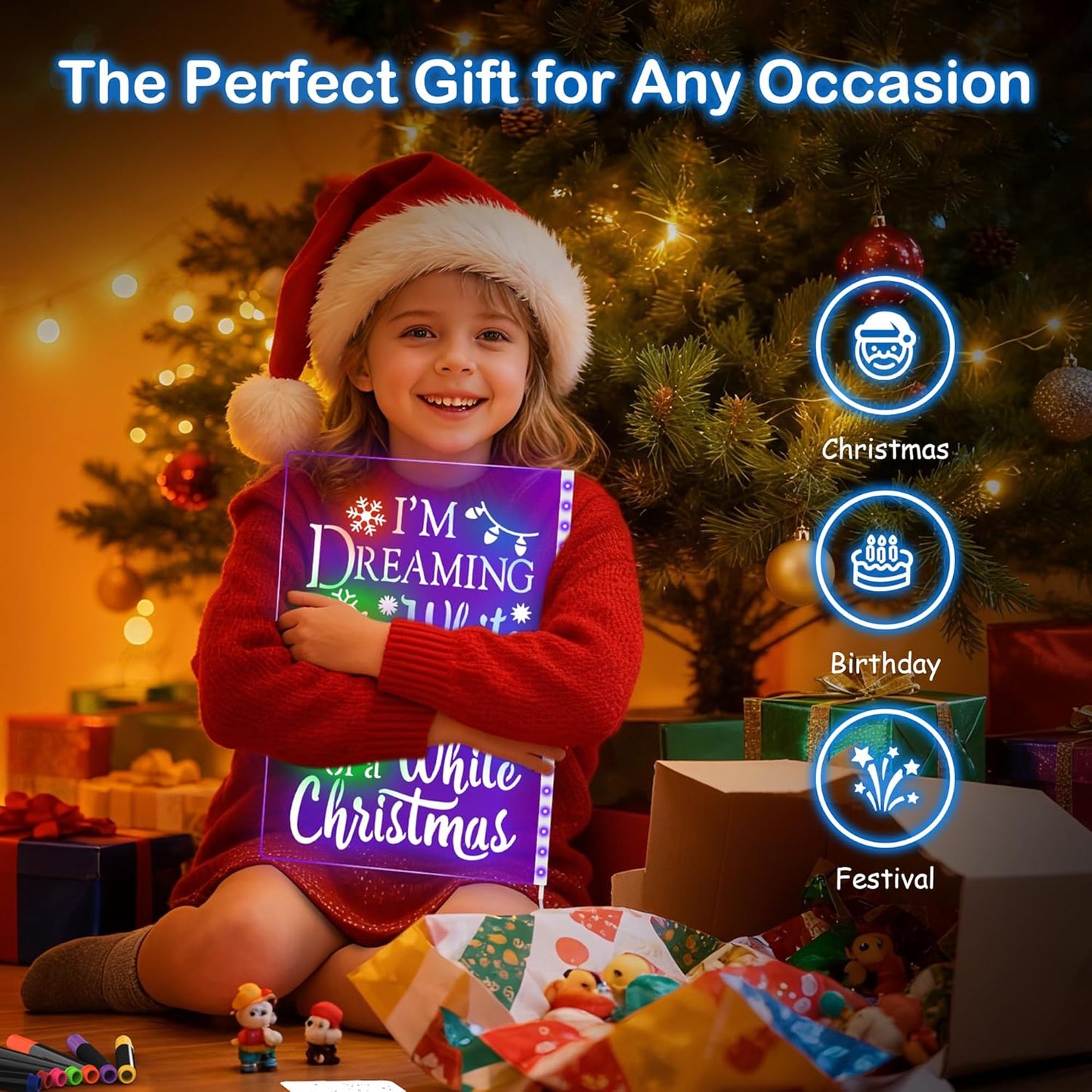 LED Acrylic Message Board – Colorful Light-Up Memo Board