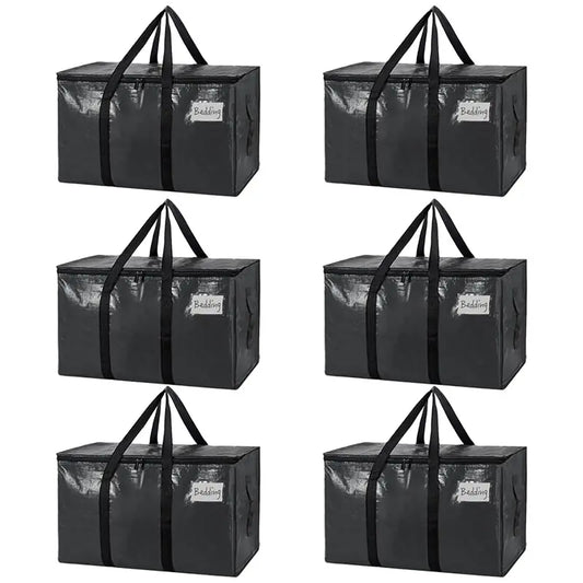 6 Pack Heavy Duty Moving & Storage Bags with Clear Window