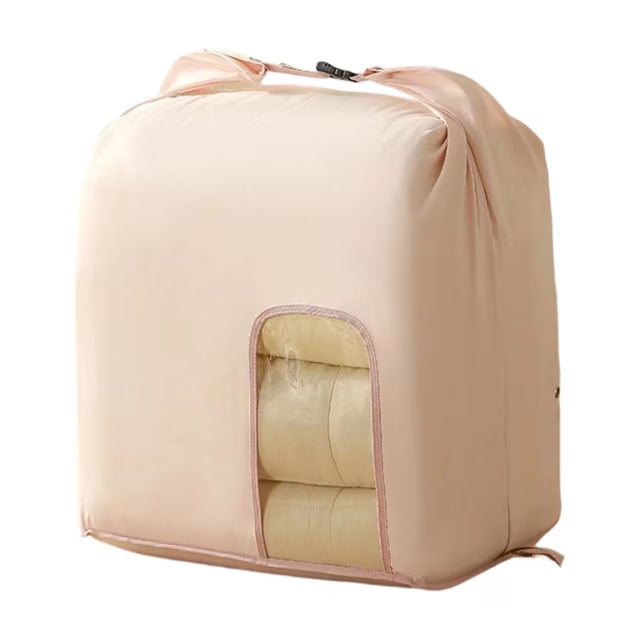 Large Cotton Storage Bag – Foldable Organizer with Clear Window