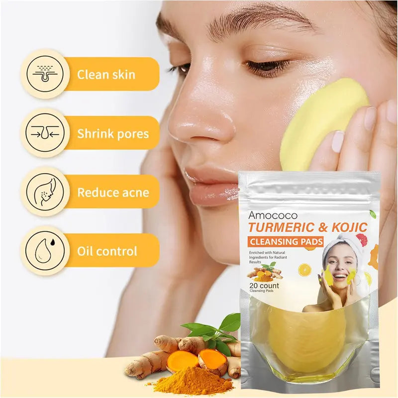 5PCS Turmeric Cleansing Exfoliating Pads & 100PCS Comfort Cleanser Set