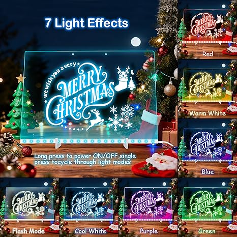 LED Acrylic Message Board – Colorful Light-Up Memo Board