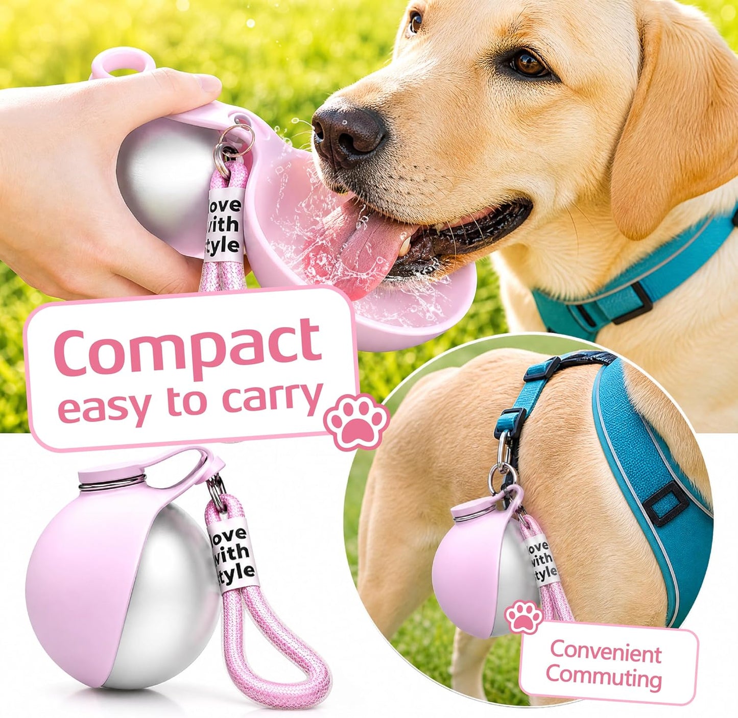 2-in-1 Dog Water Bottle & Bowl