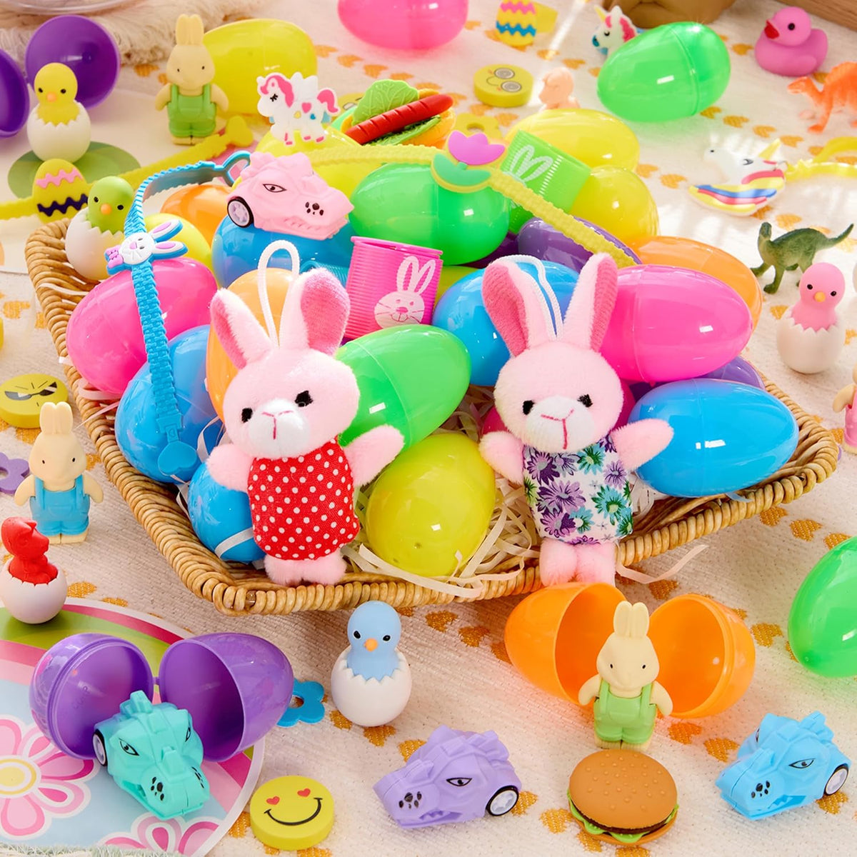 JOYIN 100 Eggs for Kids – Filled with Toys & Stickers, Perfect for Egg Hunt, Basket Stuffers & Classroom Gifts