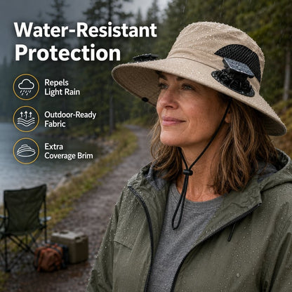 Solar Powered Sun Hat with Dual Fans – Cooling & UV Protection Hat