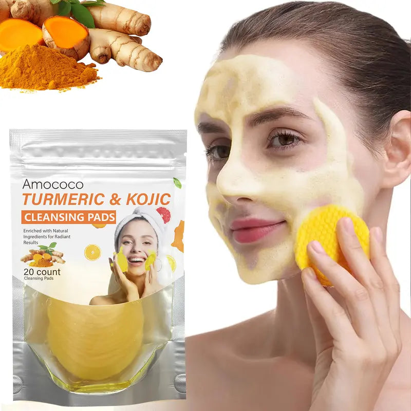 5PCS Turmeric Cleansing Exfoliating Pads & 100PCS Comfort Cleanser Set