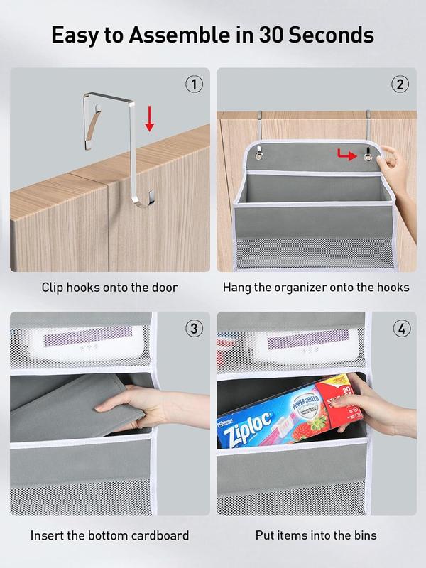 Over-the-Door Organizer,Storage-5-Tier Hangable Organizer with 10 Large side pocket,44Lb