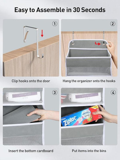 Over-the-Door Organizer,Storage-5-Tier Hangable Organizer with 10 Large side pocket,44Lb