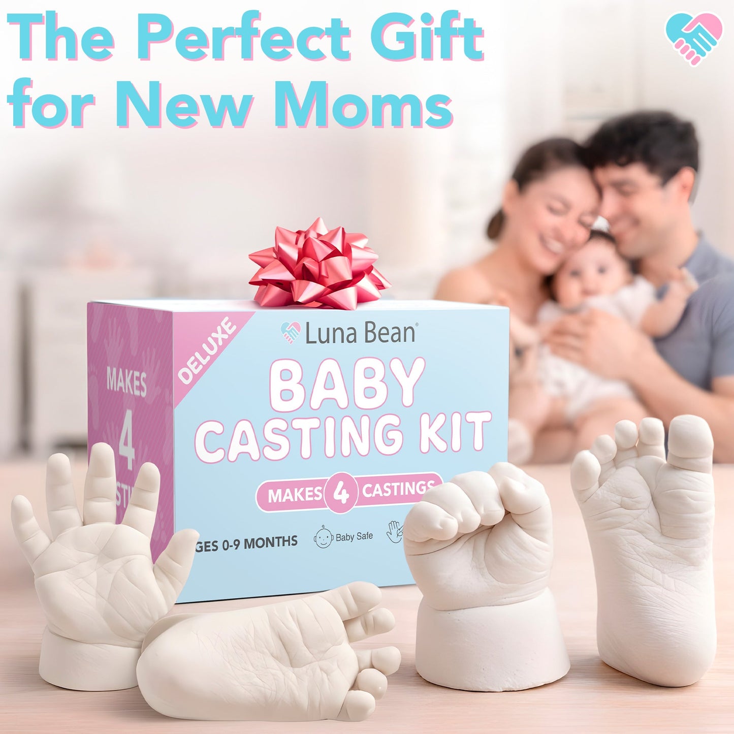 Baby Footprint & Hand Casting Kit – Newborn Foot & Handprint Keepsake Gift for New Moms