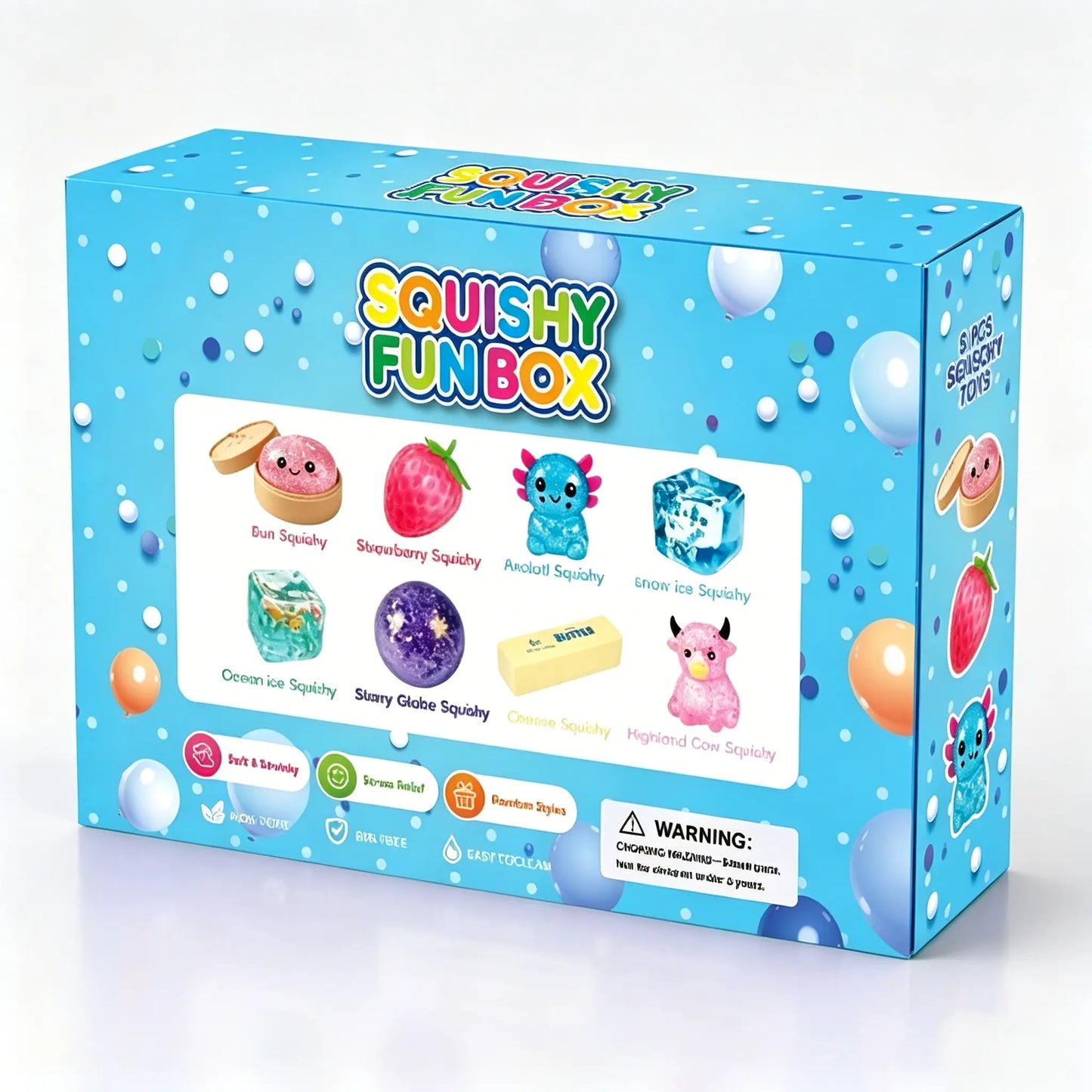 8-Piece Mystery Squishy Box – Ultimate Stress Relief Sensory Bundle