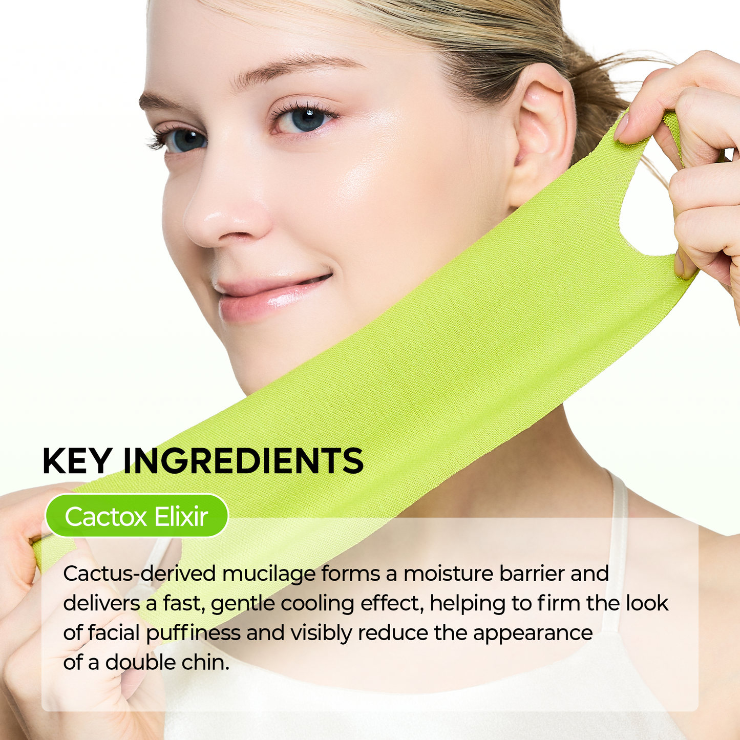 CACTOX V-Lifting Mewing Band - Collagen & Caffeine for Double Chin, Sagging Jawline & Facial Puffiness