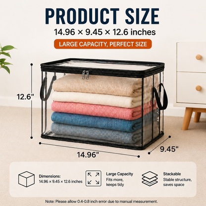 Large Heavy-Duty Thick Plastic Clear Storage