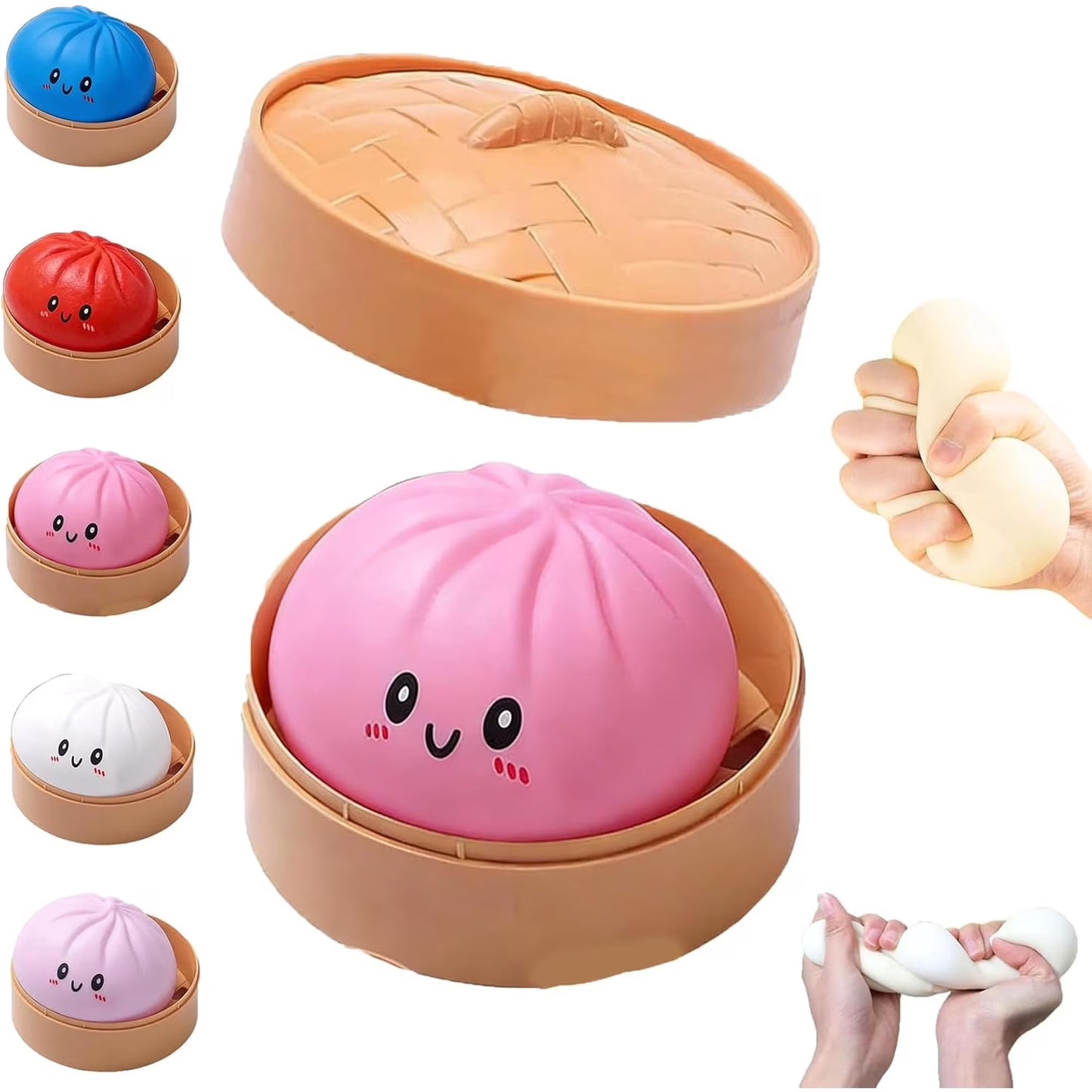Mega Rainbow Dumplings Cute Fidget Toy, Soft Squeeze Stress Anxiety Relief Decompression Dough