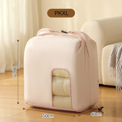 Large Cotton Storage Bag – Foldable Organizer with Clear Window