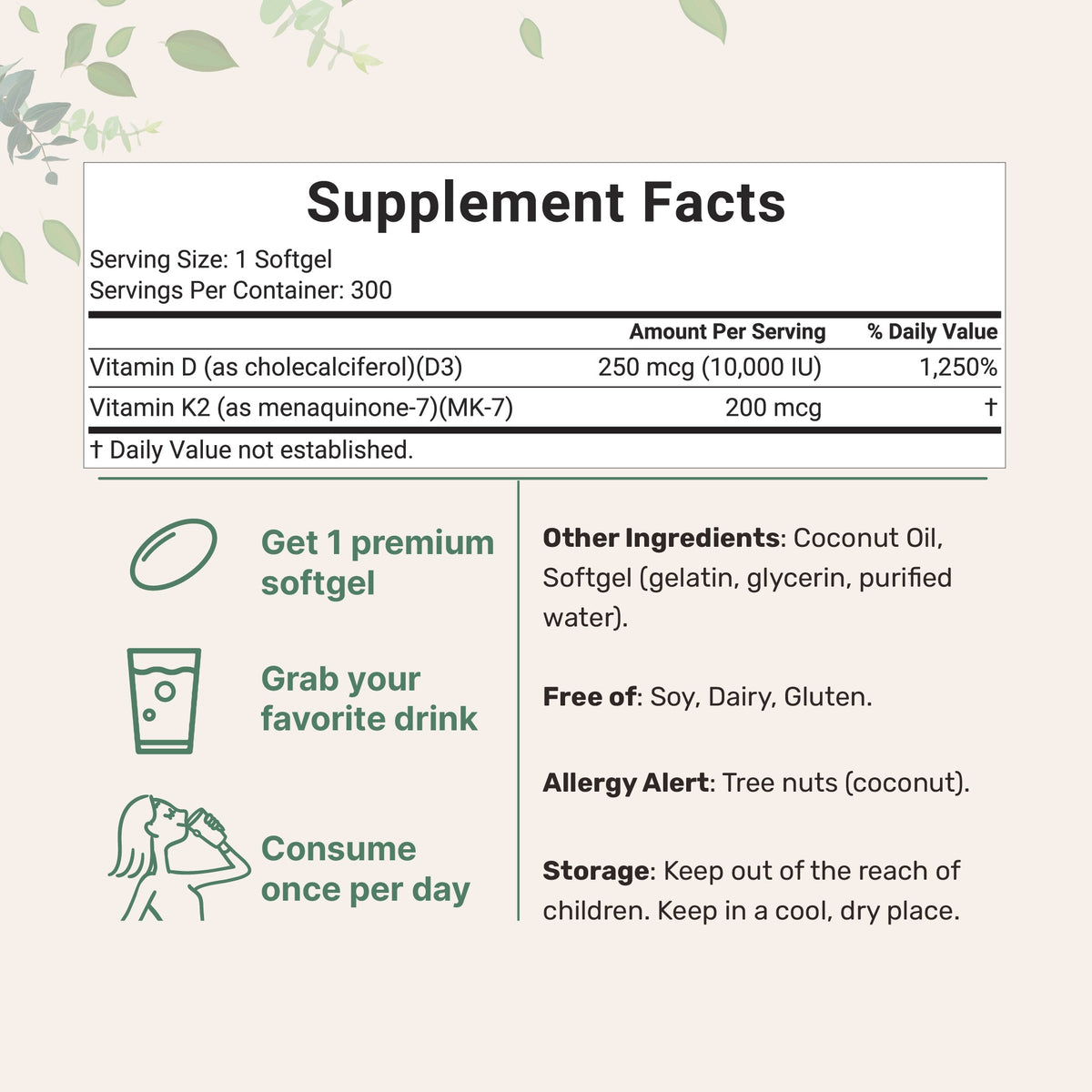 Mikroösszetevők D3-vitamin K2-vitamin kiegészítő lágyzselatin kapszulák