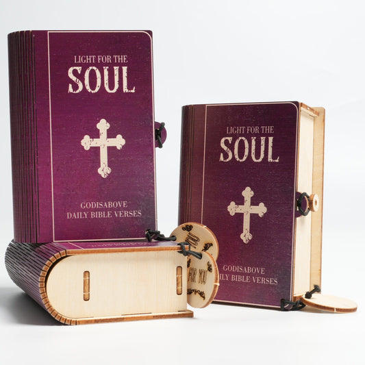 🎁 Handmade wooden box containing 90 Bible verse cards (100% off)