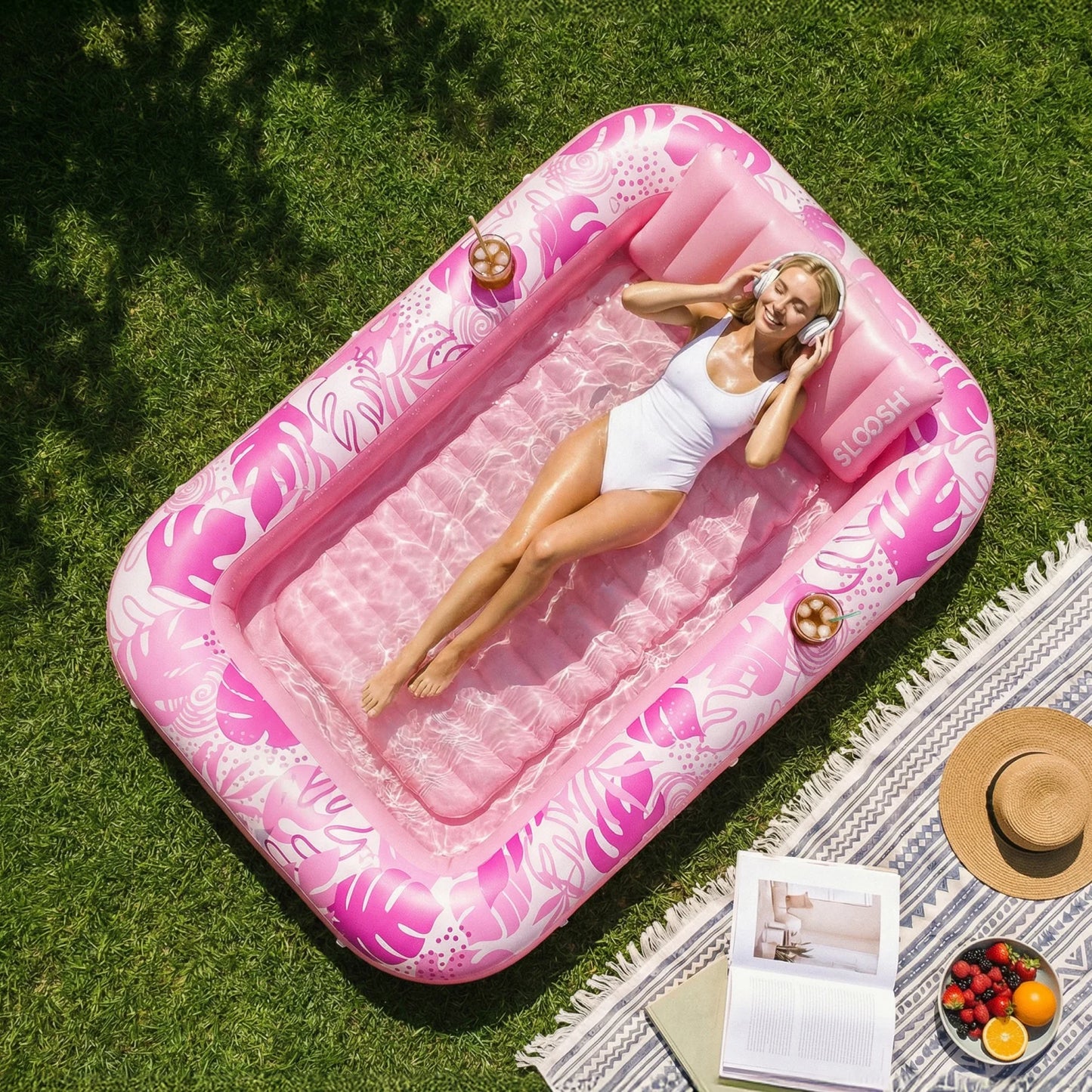 Inflatable Tanning Pool Lounger Float