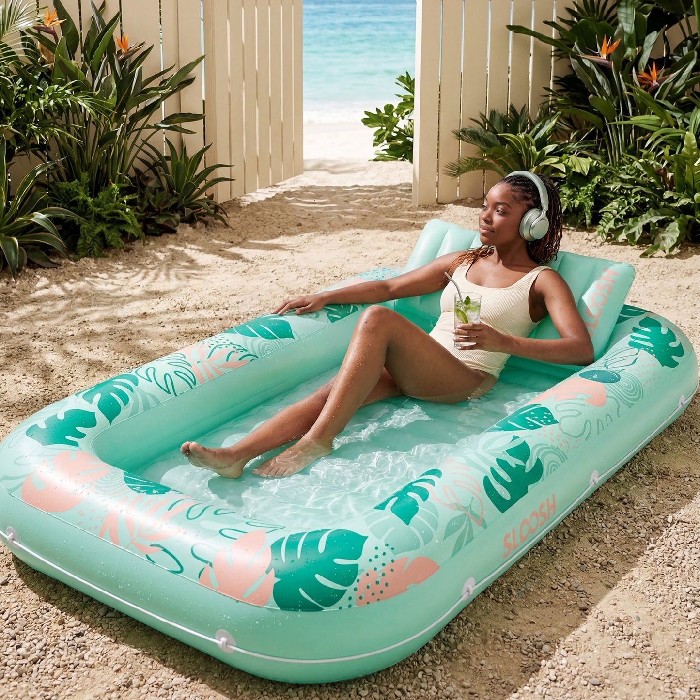 Inflatable Tanning Pool Lounger Float