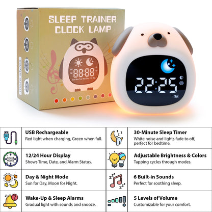 Cute Puppy Digital Alarm Clock – Silicone Night Light