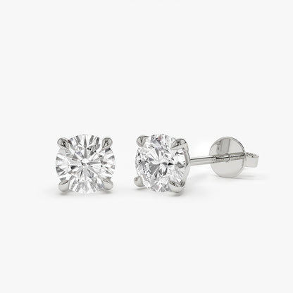 Classic Four Prong Lab Grown Round Diamond Studs