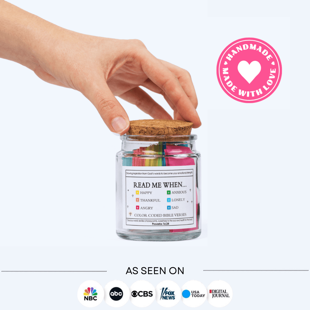 Bible Verse Jar, Daily Prayer, Jar of Hope - Contains 90 Bible verses