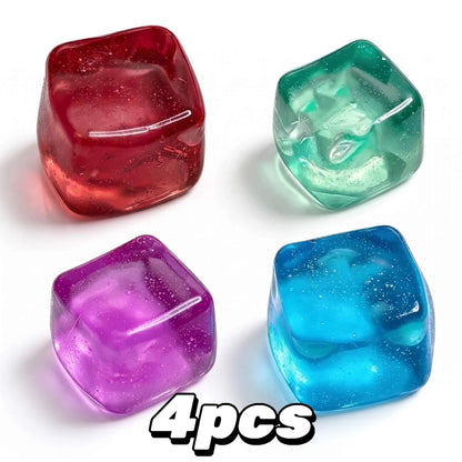 4 Pack Anxiety Squishy Toys - Slow Bounce Squeeze, Pressure Release, Office Desk Toy