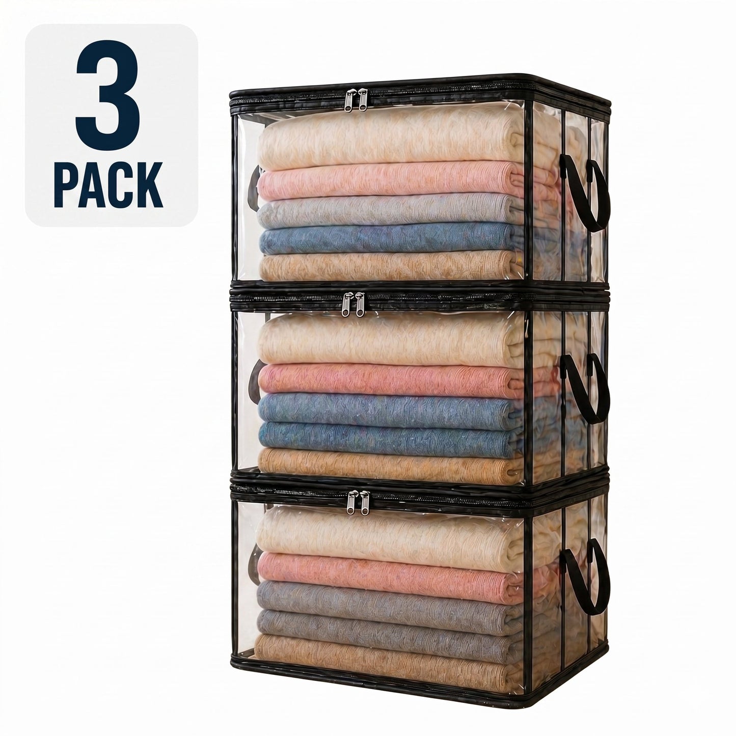 Large Heavy-Duty Thick Plastic Clear Storage