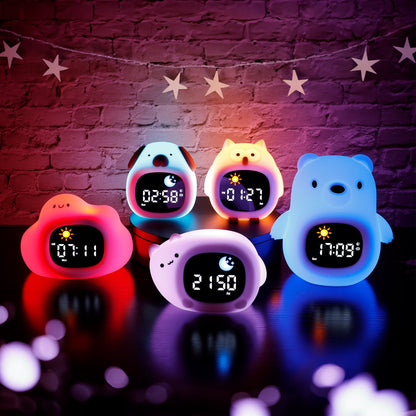 Cute Puppy Digital Alarm Clock – Silicone Night Light