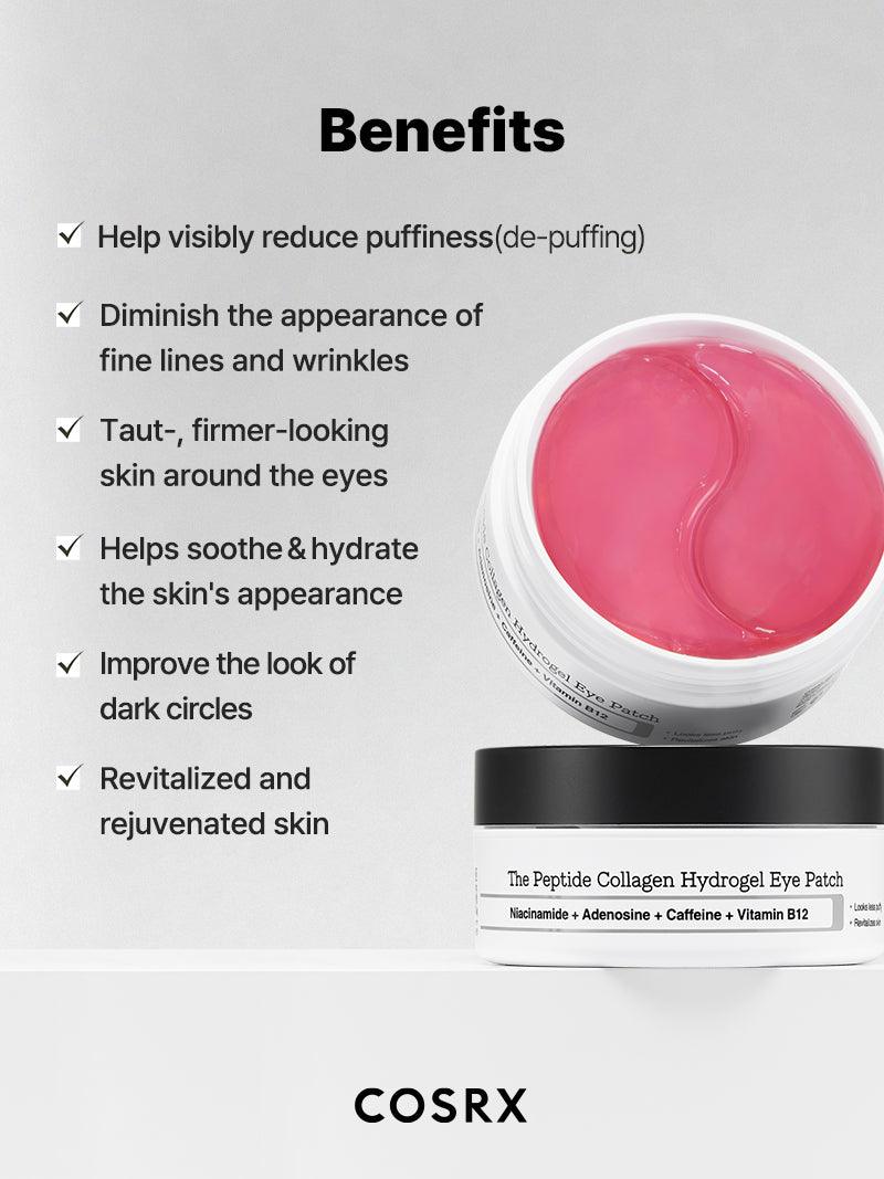 COSRX Pink Peptide Collagen Hydrogel Eye Patch, 60 Patches