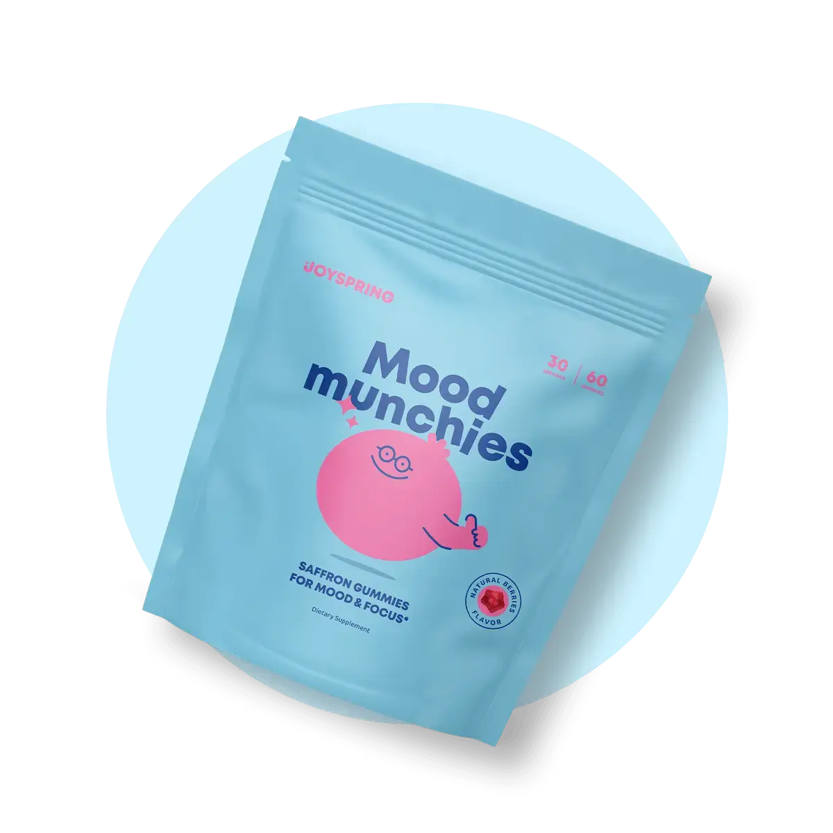 JoySpring, Mood Munchies Gummies, Natural Berries, 60 Gummies