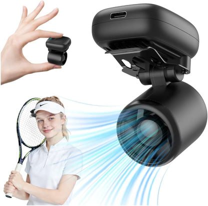 Mini Clip-On Fan – Ultra-Light Rechargeable USB-C Hat Fan with 3 Speeds