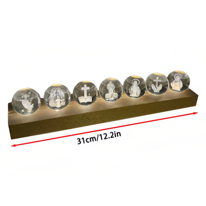 7-Piece Mini Crystal Religious Orbs