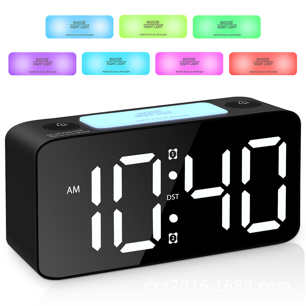 Loud Digital Alarm Clock for Heavy Sleepers – RGB Night Light & USB Charging