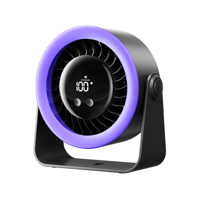 Portable Desk Fan, Rechargeable Turbo Fan with 100-Speed Display, Quiet Cooling for Office & Travel