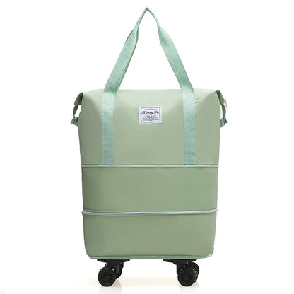 Expandable Rolling Duffle Bag with Wheels, Foldable Carry-On Travel Bag, Large Capacity Weekender Tote