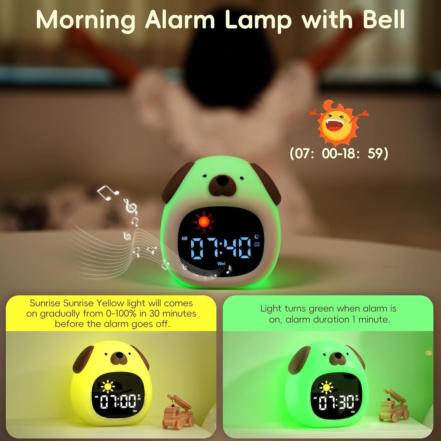 Cute Puppy Digital Alarm Clock – Silicone Night Light