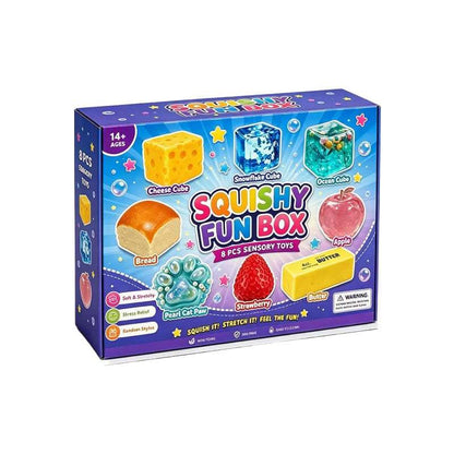 8-Piece Mystery Squishy Box – Ultimate Stress Relief Sensory Bundle