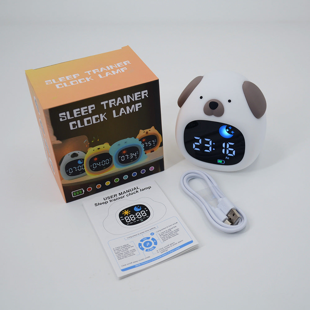 Cute Puppy Digital Alarm Clock – Silicone Night Light