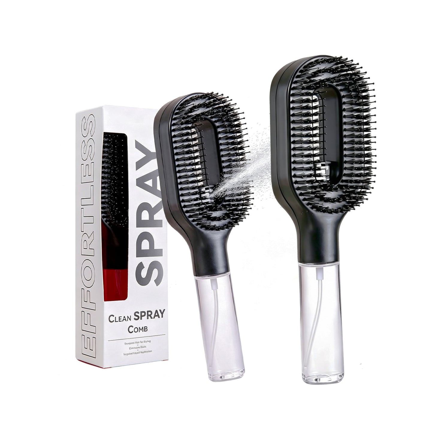 Anti-Static Hair Brush with Built-in Sprayer