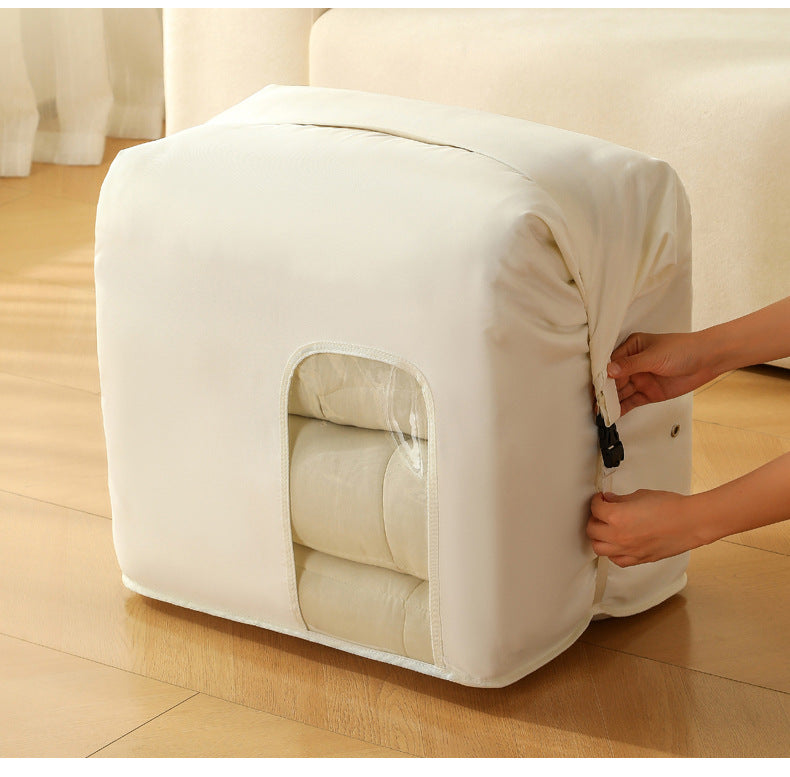 Large Cotton Storage Bag – Foldable Organizer with Clear Window