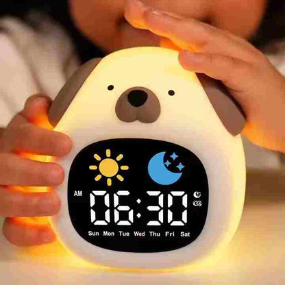 Cute Puppy Digital Alarm Clock – Silicone Night Light