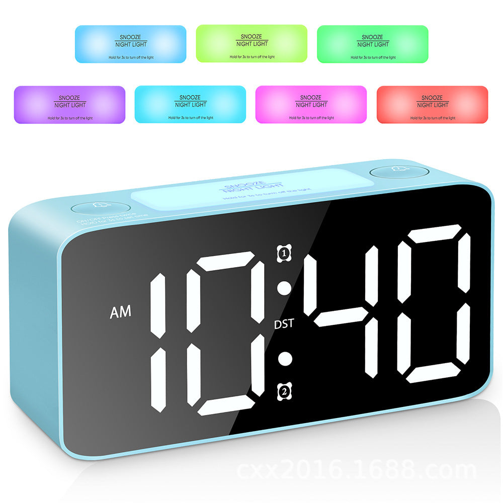Loud Digital Alarm Clock for Heavy Sleepers – RGB Night Light & USB Charging