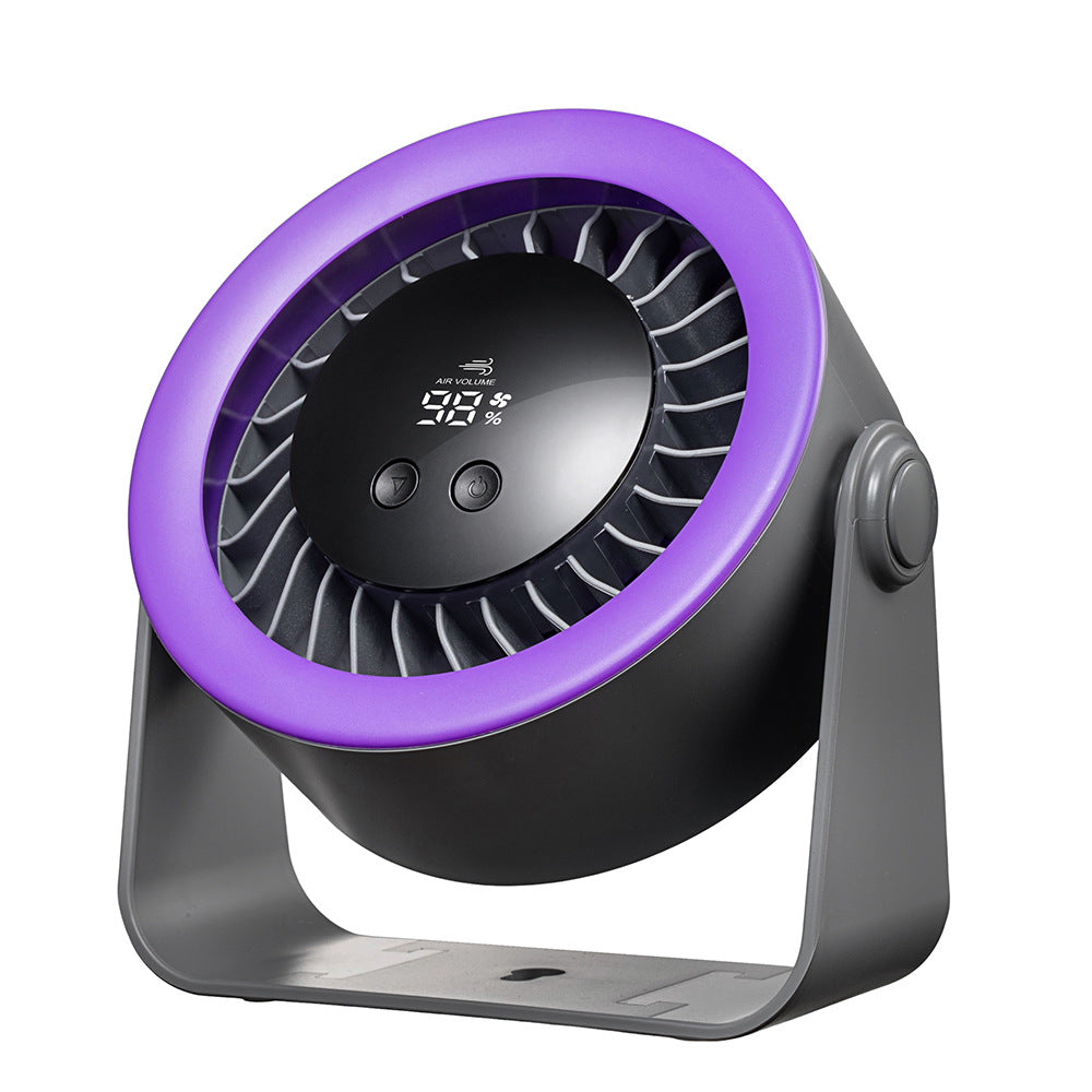 Portable Desk Fan, Rechargeable Turbo Fan with 100-Speed Display, Quiet Cooling for Office & Travel