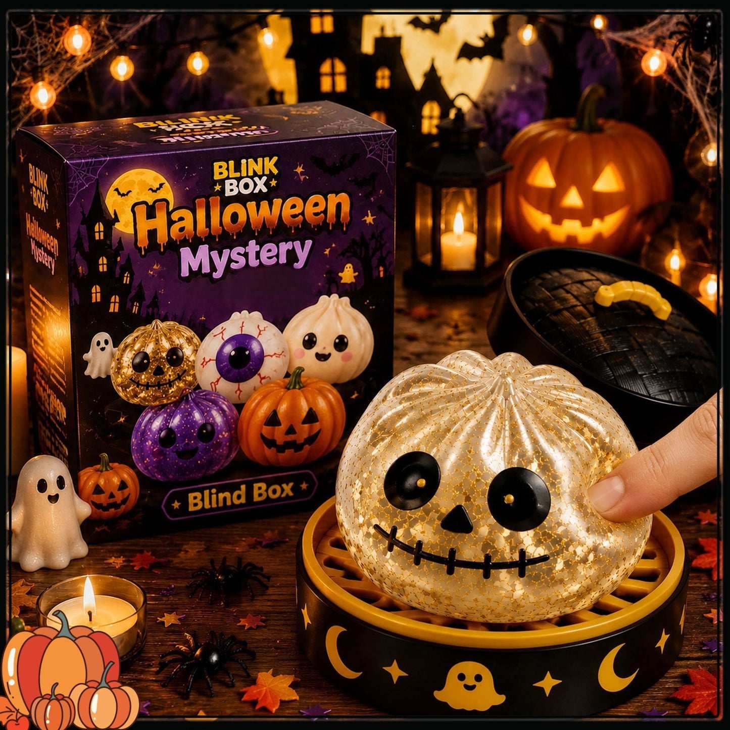 Halloween Ghost Squishy Toy Set, Cute Bao Bun Stress Relief Fidget Toys