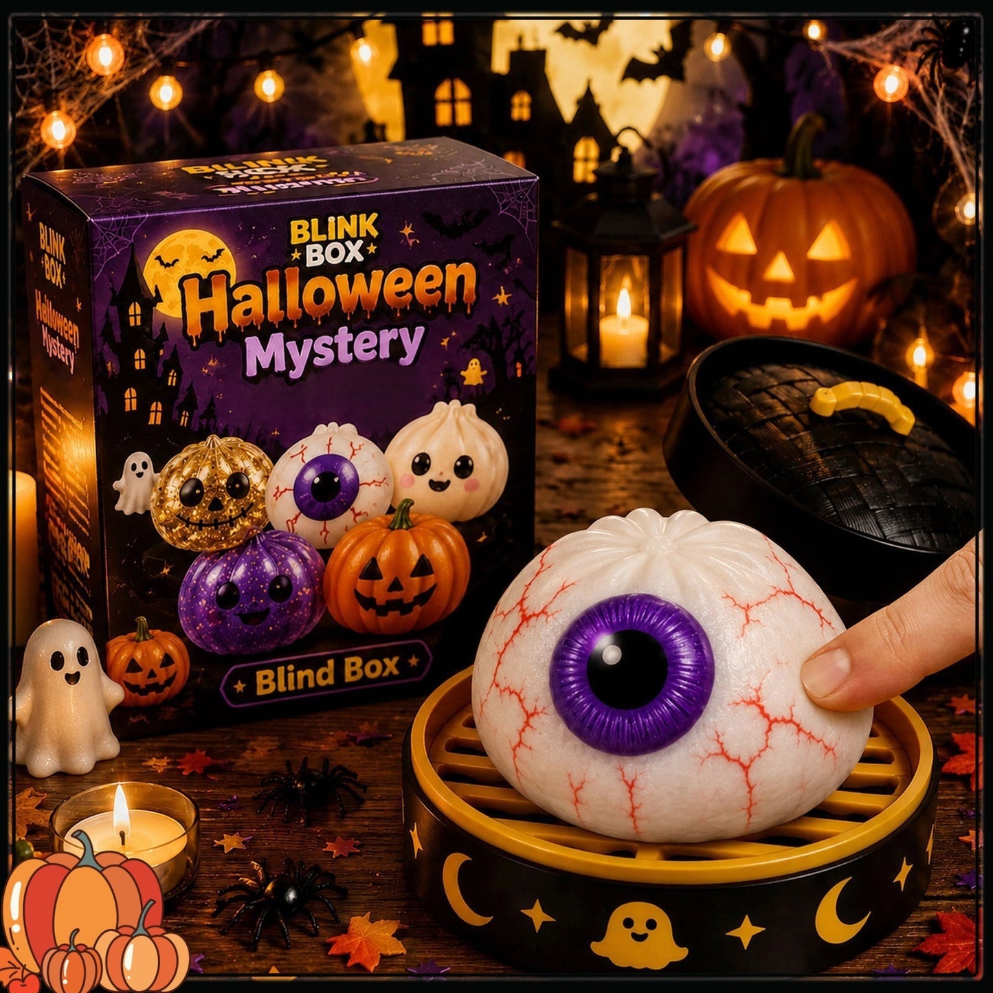 Halloween Ghost Squishy Toy Set, Cute Bao Bun Stress Relief Fidget Toys