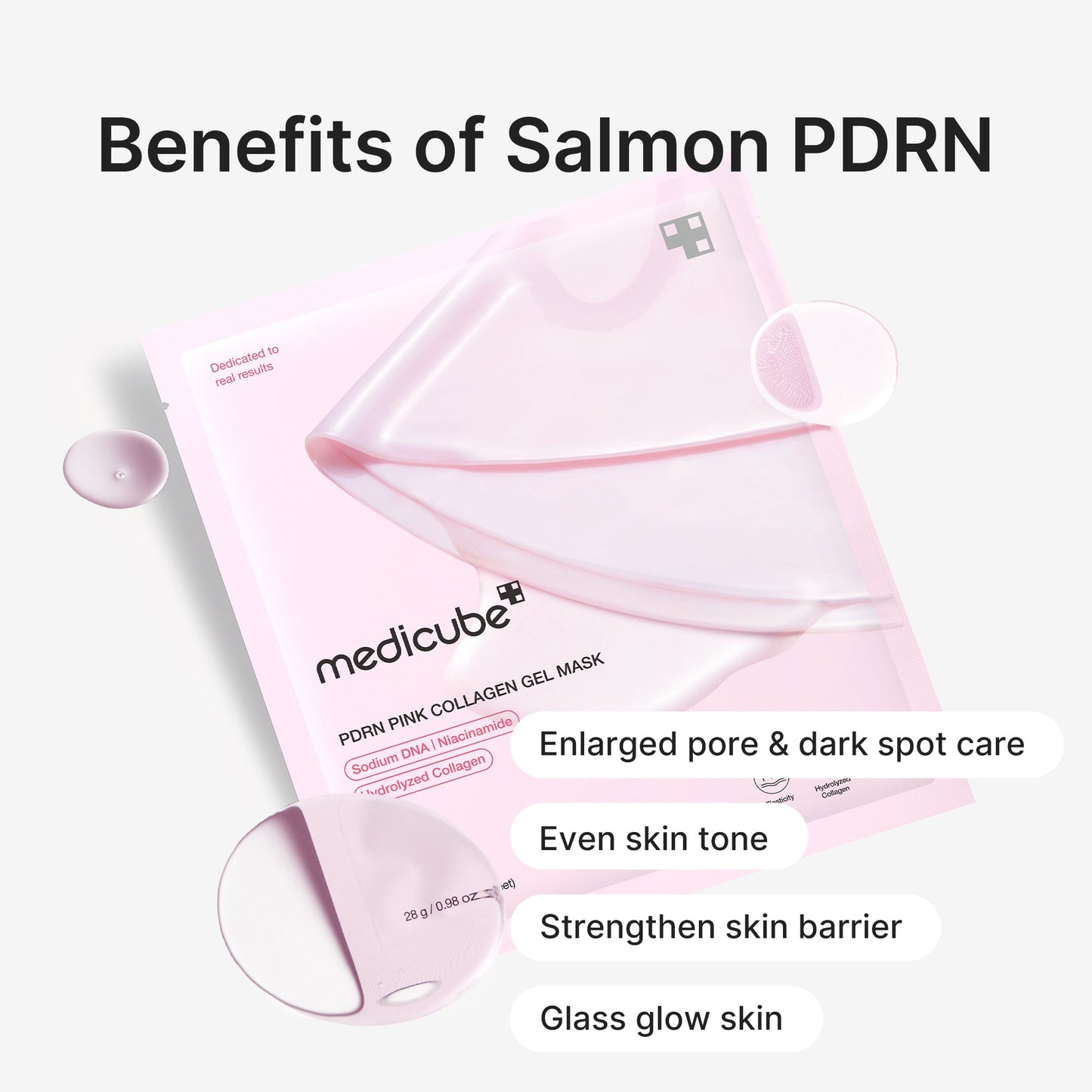 medicube Jelly Gel Mask with Salmon DNA PDRN & Pink Collagen, 4ea
