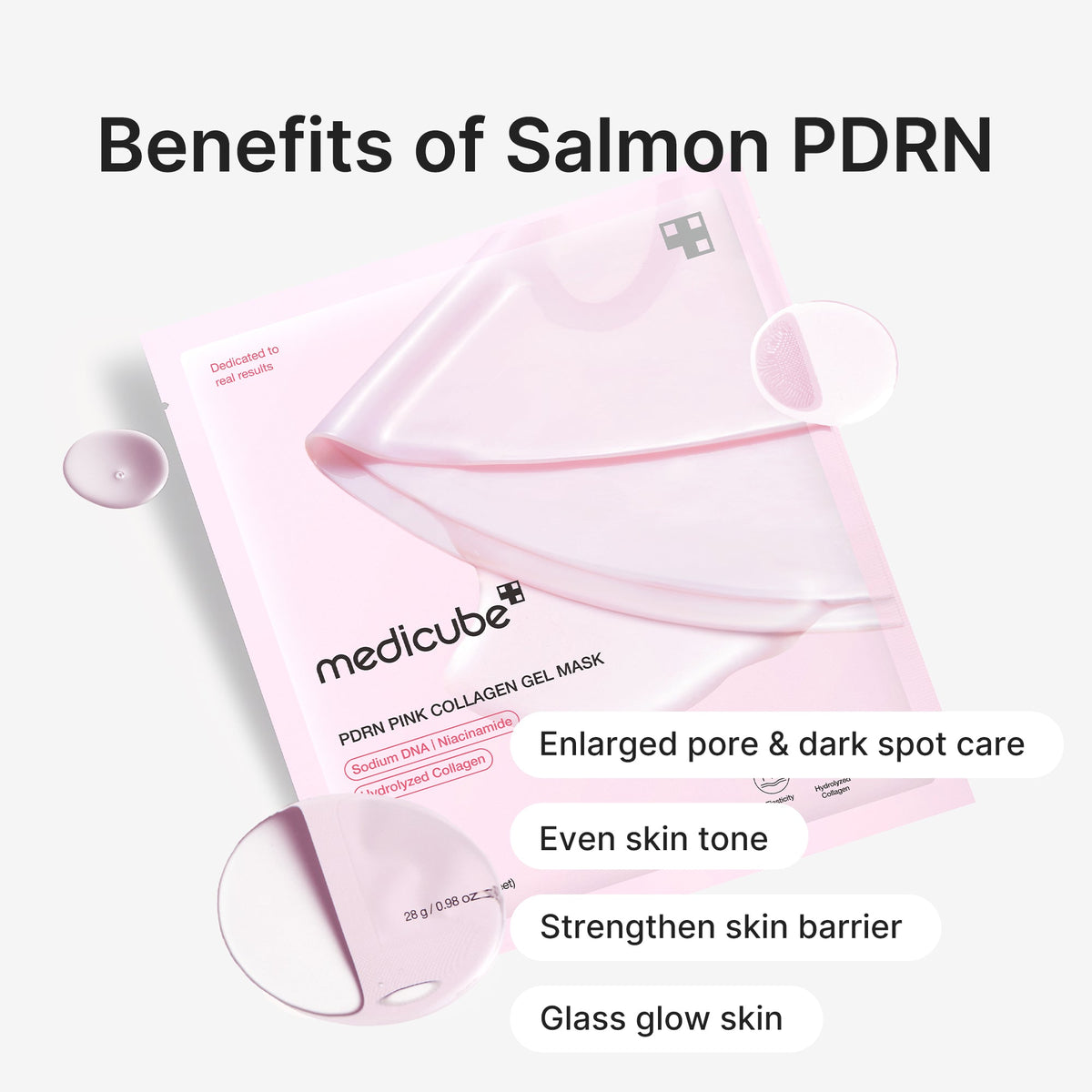 medicube Jelly Gel Mask with Salmon DNA PDRN & Pink Collagen, 4ea