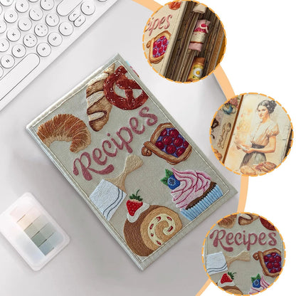 journallyours 3D Embroidery Pastry Recipe Notebook